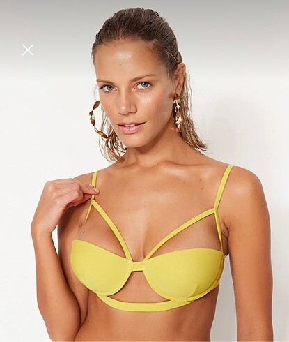 36 Beden Yağ Yeşili Bikini Üst