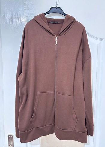 Diğer Rahat Ve Sik Kahverengi Kapusonlu Sweatshirt