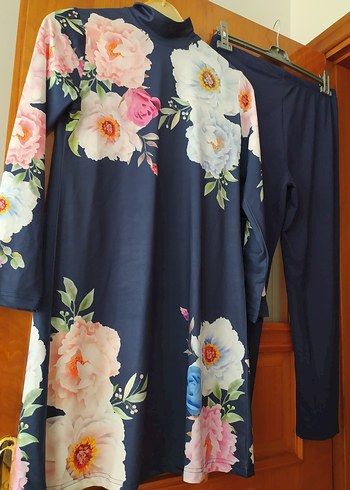 Çiçek Desenli Tesettür mayo haşema - Görsel 4