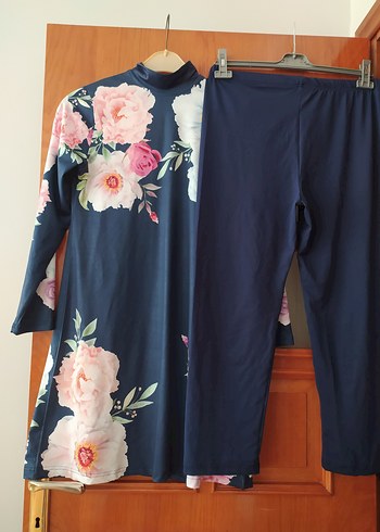 Çiçek Desenli Tesettür mayo haşema - Görsel 2