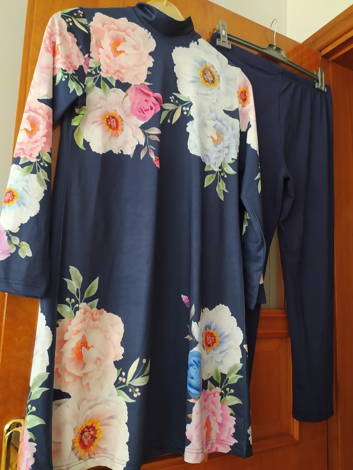 Çiçek Desenli Tesettür mayo haşema - Görsel 4