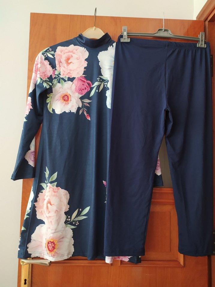 Çiçek Desenli Tesettür mayo haşema - Görsel 2