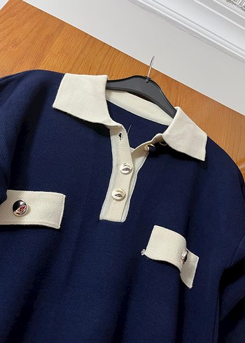 Düğmeli Uzun Triko Elbise - Görsel 2