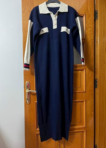 Düğmeli Uzun Triko Elbise - Görsel 5