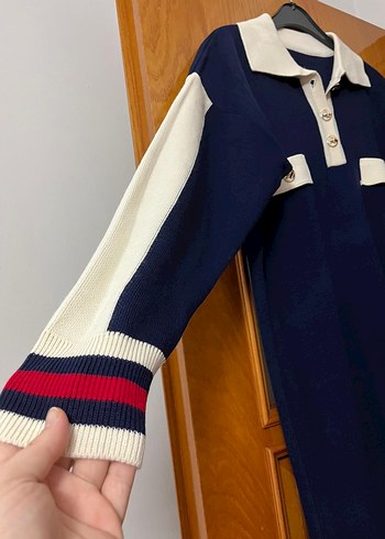 Düğmeli Uzun Triko Elbise - Görsel 3