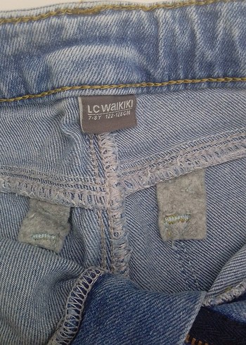7 Yaş Beden mavi Renk Mavi Kız Denim Pantolon