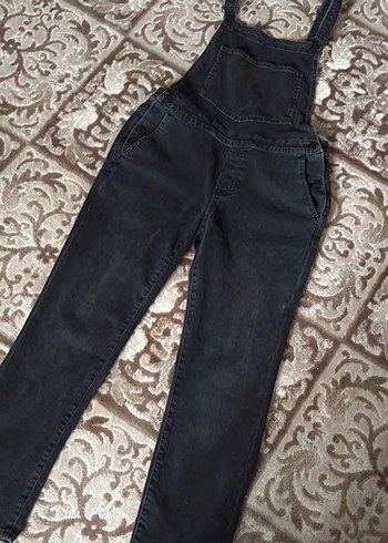 2K Koyu Siyah Denim Tulum