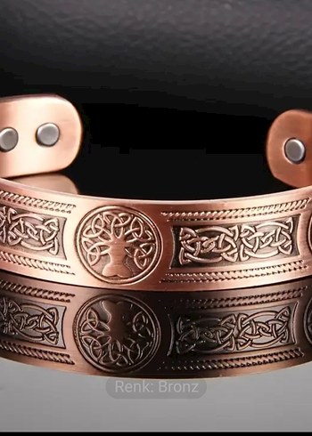 Beden altın Renk Vintage Desenli mıknatıslı unisex bakır Bileklik