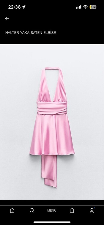 zara saten elbise