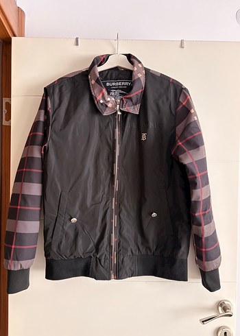 Burberry Ekose Detayli Siyah Bomber Ceket