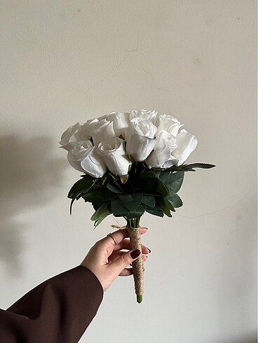 Gelin Buketi Beyaz Gül Düğün Nikah