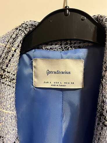 Stradivarius Stradivarius Blazer Tüvit Mavi Ceket