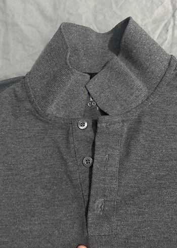 Gri Kısa Kollu Polo Tişört - Görsel 2
