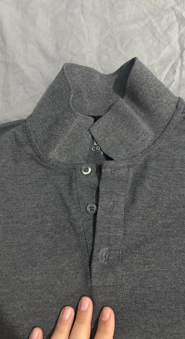Gri Kısa Kollu Polo Tişört - Görsel 2