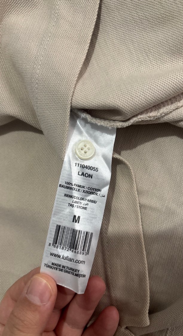 Bej Erkek Polo Tişört Kısa Kollu Pamuk - Görsel 4