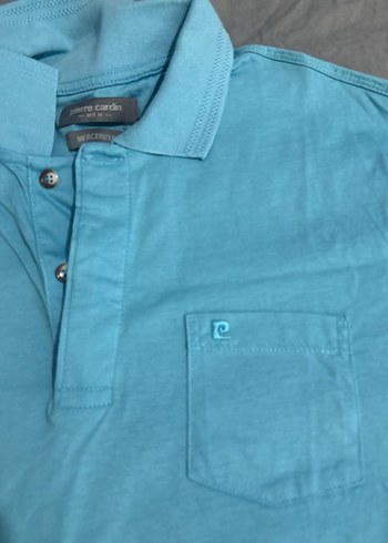 Mavi Pamuklu Kısa Kollu Polo Tişört - Görsel 2