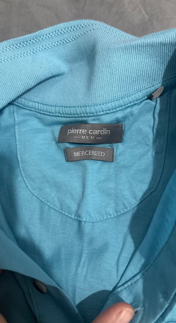 Mavi Pamuklu Kısa Kollu Polo Tişört - Görsel 3