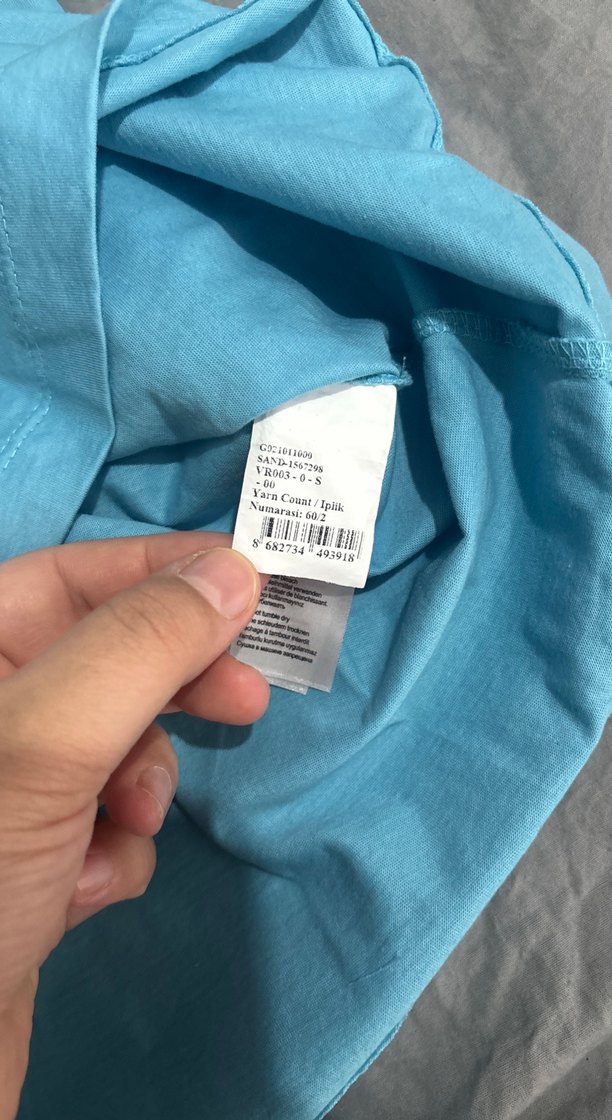 Mavi Pamuklu Kısa Kollu Polo Tişört - Görsel 5