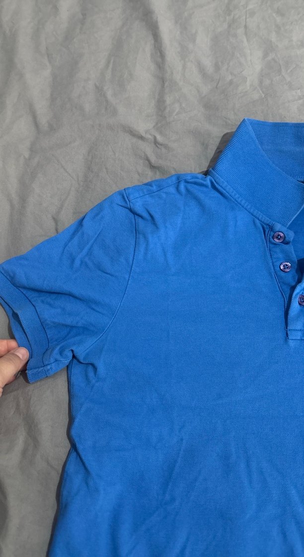 Mavi Düğmeli Erkek Polo Tişört - Görsel 4