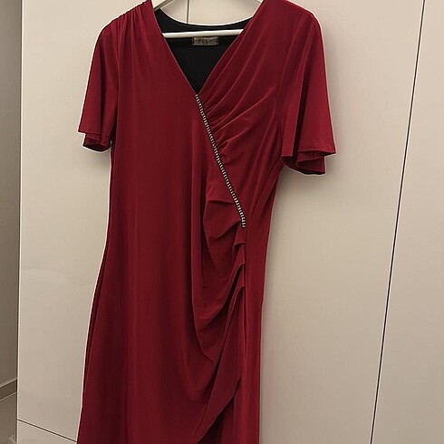 40 Beden bordo Renk Bordo Abiye Elbise