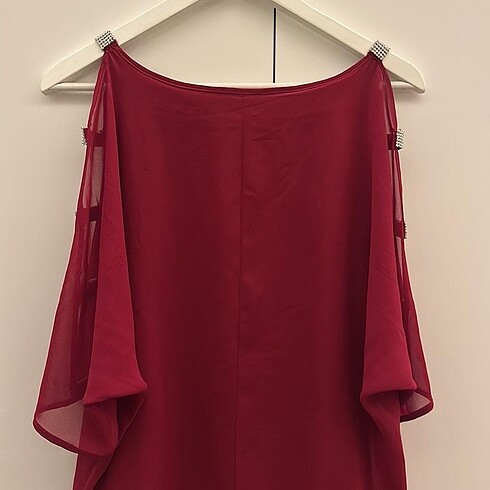 40 Beden Bordo Abiye Elbise