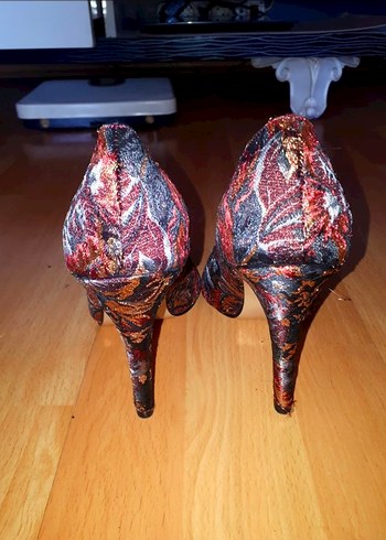 Desenli Vintage Stiletto Topuklu Ayakkabı - Görsel 3