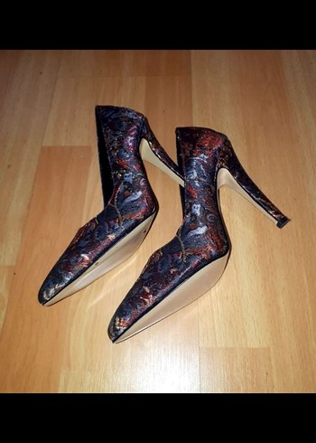 Desenli Vintage Stiletto Topuklu Ayakkabı - Görsel 6