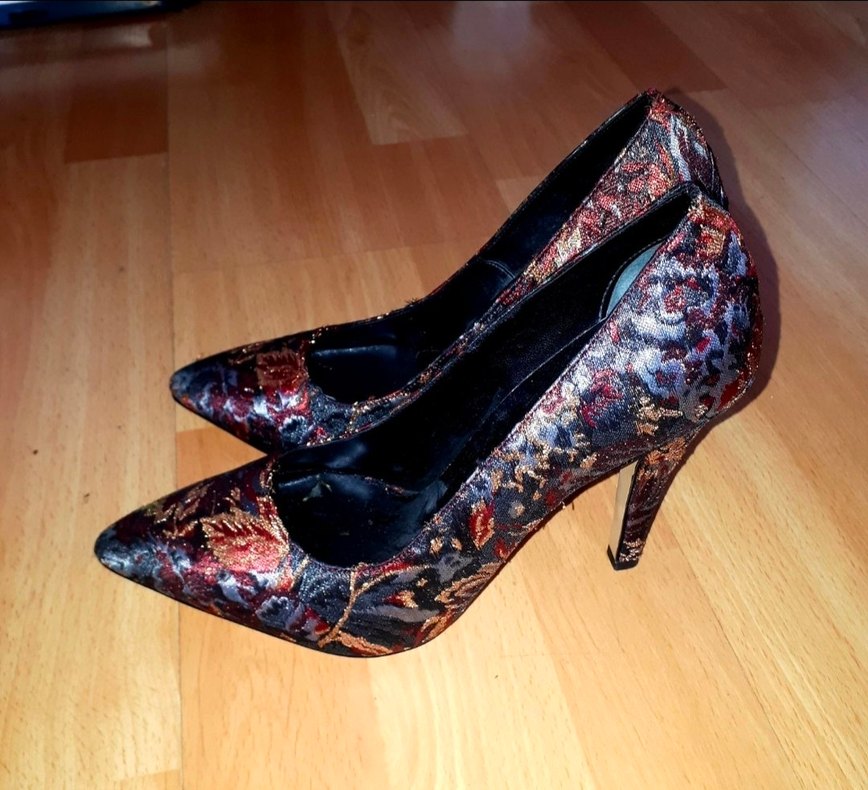 Desenli Vintage Stiletto Topuklu Ayakkabı - Görsel 4