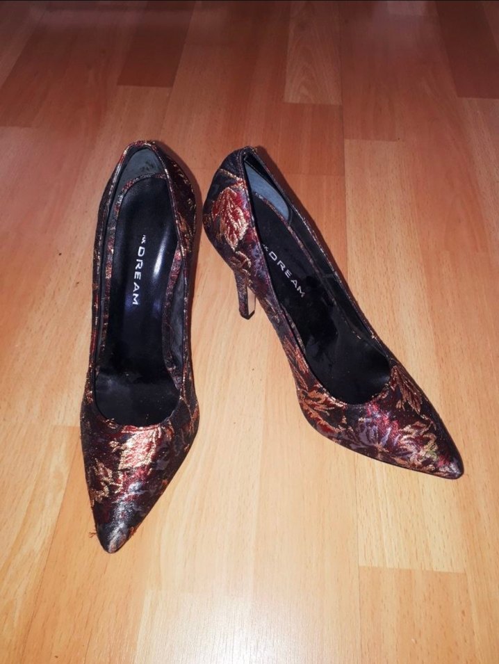 Desenli Vintage Stiletto Topuklu Ayakkabı - Görsel 2