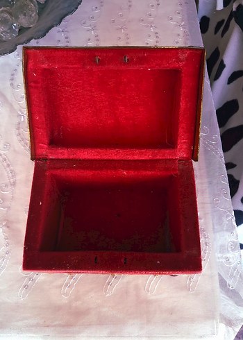 Kırmızı Kadife Kaplı Osmanlı takı Kutusu - Görsel 5
