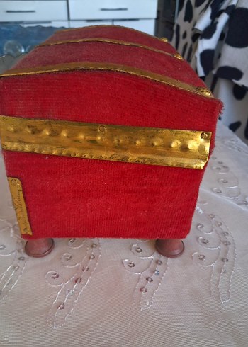 Kırmızı Kadife Kaplı Osmanlı takı Kutusu - Görsel 3