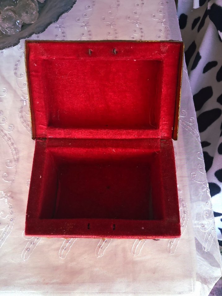 Kırmızı Kadife Kaplı Osmanlı takı Kutusu - Görsel 5