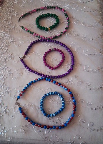 yurtdışı ürünüdür Renkli Boncuklu Bohem Kolye ve bilezik - Görsel 5