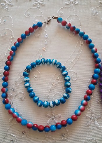 yurtdışı ürünüdür Renkli Boncuklu Bohem Kolye ve bilezik - Görsel 2