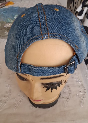 İnci Detaylı Mavi Kot #Şapka - Görsel 6