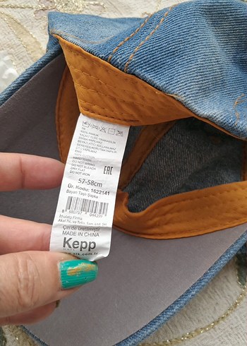 İnci Detaylı Mavi Kot #Şapka - Görsel 4