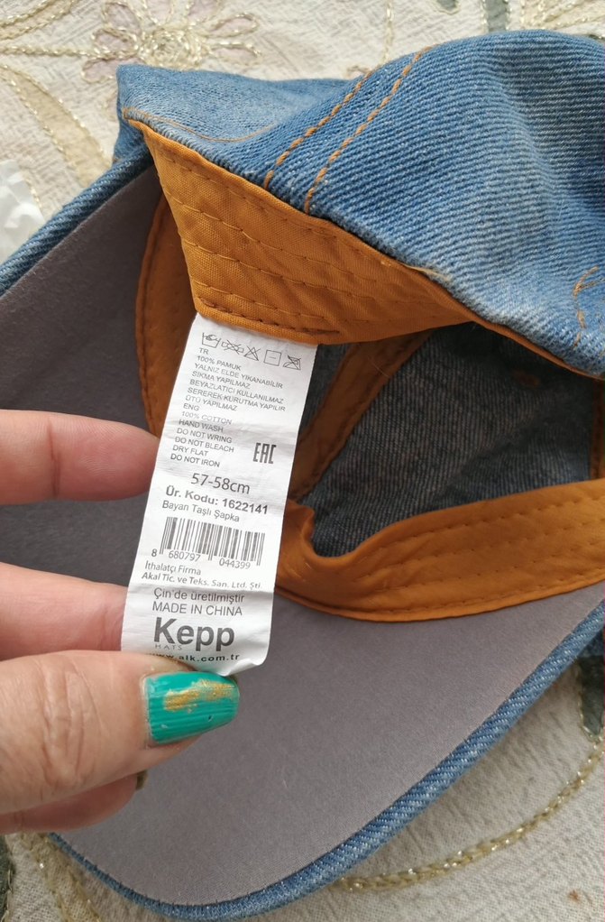 İnci Detaylı Mavi Kot #Şapka - Görsel 4