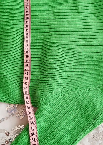 Yeşil Fitilli Boğazlı Kadın Kazak - Görsel 3