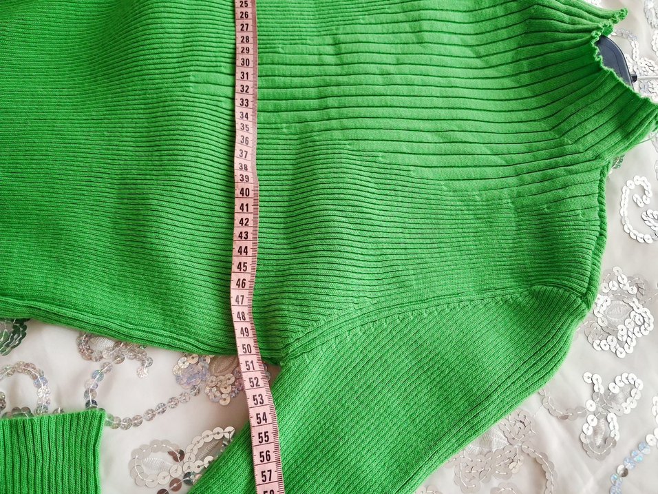 Yeşil Fitilli Boğazlı Kadın Kazak - Görsel 3