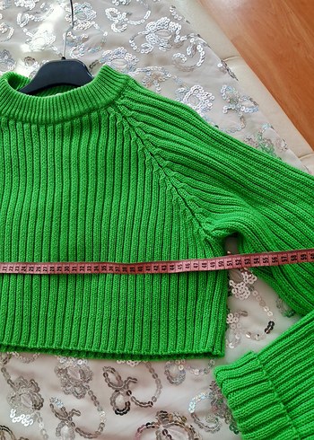 #Zara Yeşil Örgü Kadın Triko #Kazak - Görsel 4