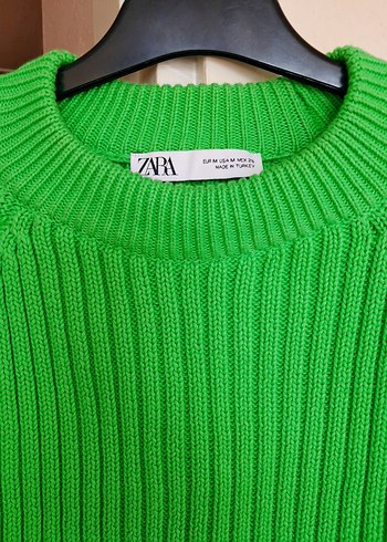 #Zara Yeşil Örgü Kadın Triko #Kazak - Görsel 3