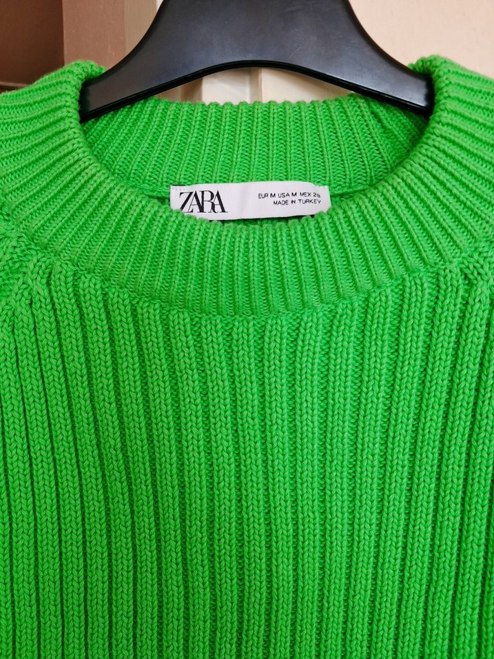 #Zara Yeşil Örgü Kadın Triko #Kazak - Görsel 3