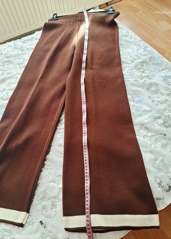 Kahverengi Düğmeli Uzun Kadın Takım - Görsel 7