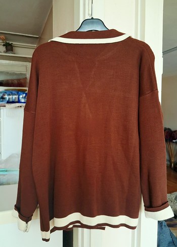 Kahverengi Düğmeli Uzun Kadın Takım - Görsel 5