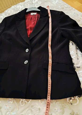 Bordo Astarlı Siyah Kadın Blazer #Ceket - Görsel 4