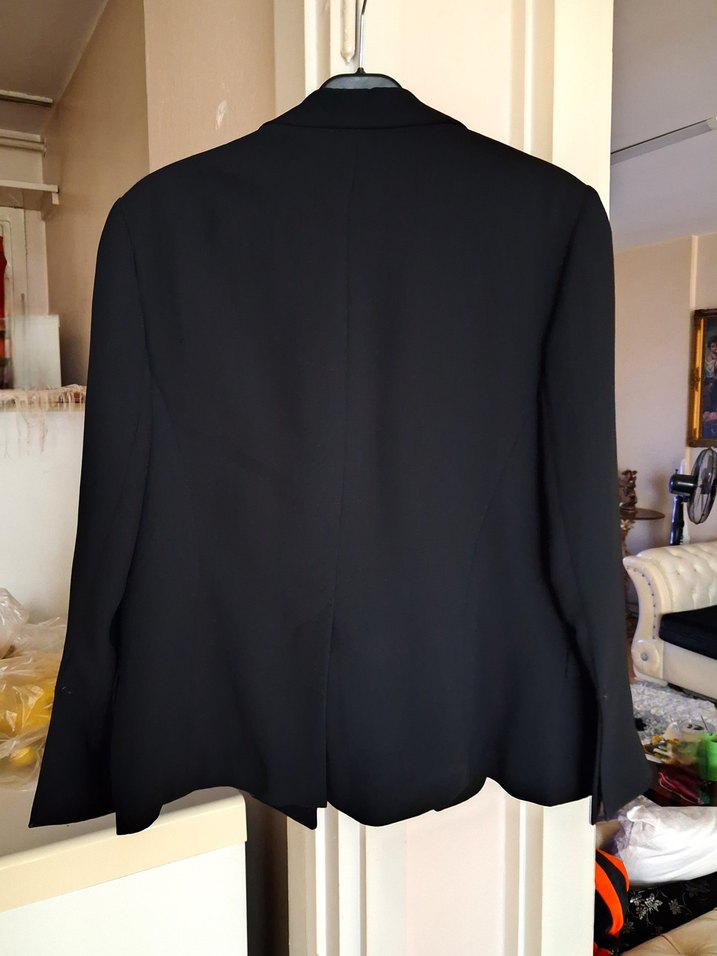 Bordo Astarlı Siyah Kadın Blazer #Ceket - Görsel 2