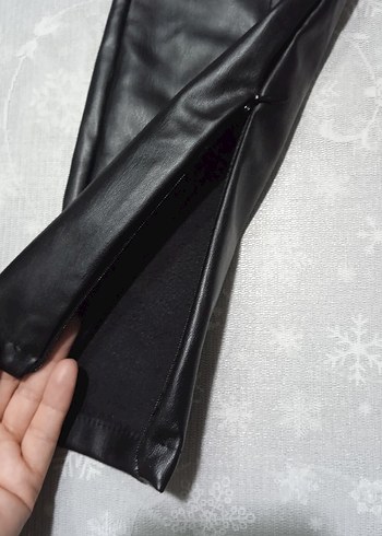 Zara Siyah Deri Midi Şort - Görsel 5