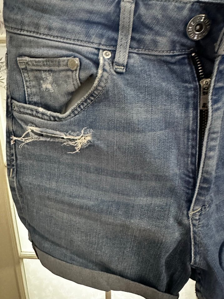 Kadın Mavi Mini Denim Şort - Görsel 2
