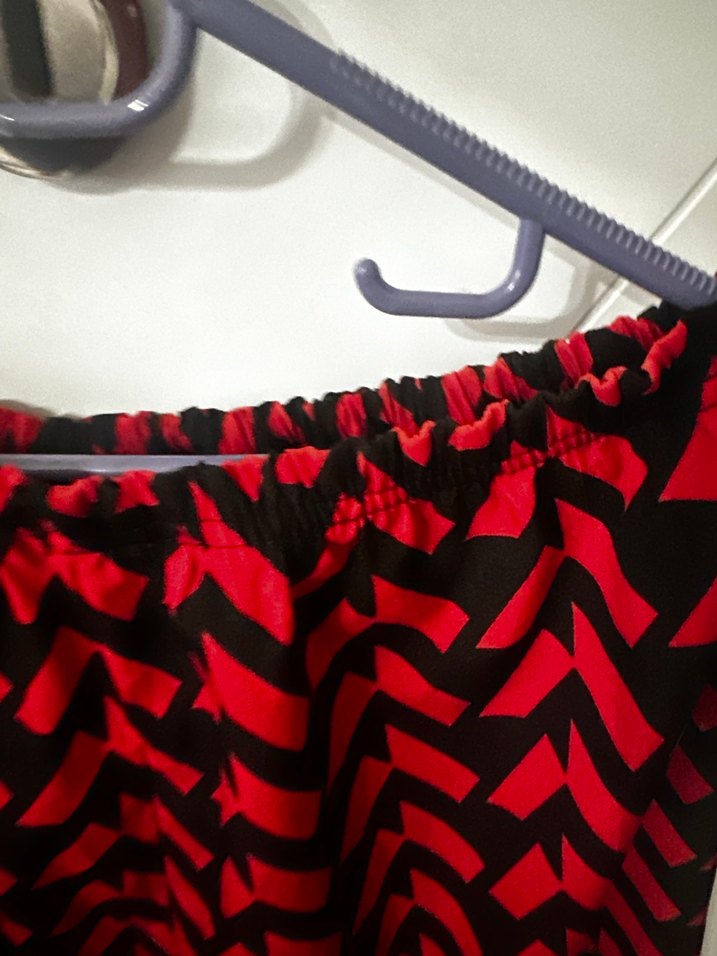 Kadın Kırmızı Pilili Midi Kumaş Pantolon - Görsel 5