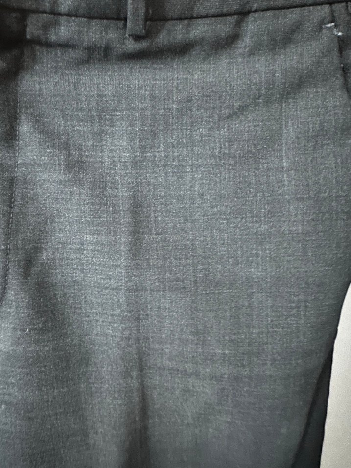 Gri Regular Fit Ofis Pantolonu Kemerli - Görsel 2